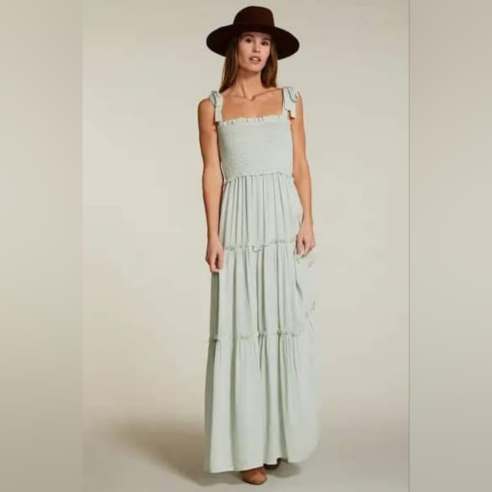 Mint Smocked Maxi